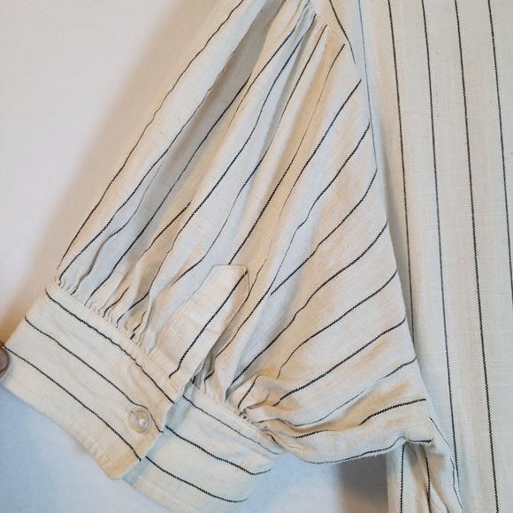 Marissa Webb Womens Striped Tiered Maxi Shirtdress Pockets Size 8 White Preppy - Picture 7 of 10